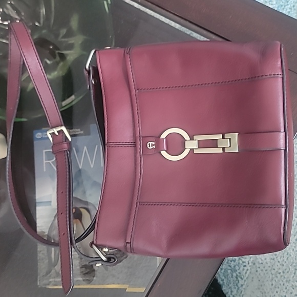 Etienne Aigner Women's Cordovan Crossbody Bag Designer Burgundy - Picture 1 of 13
